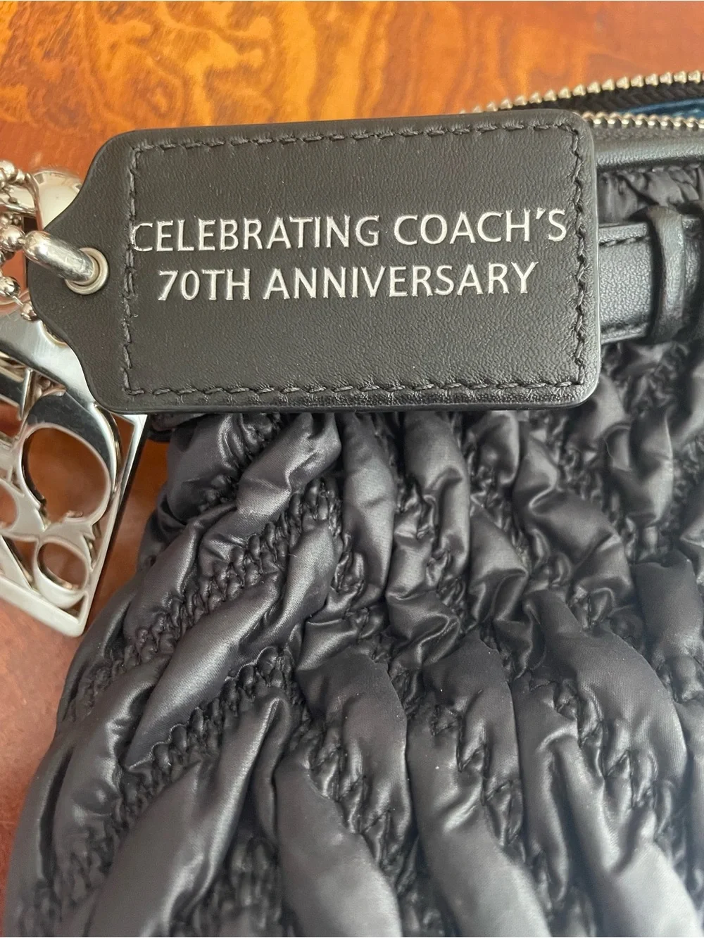 Coach Black Quilted Nylon Satchel with Silver Hardware - 70th anniversary